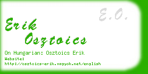 erik osztoics business card